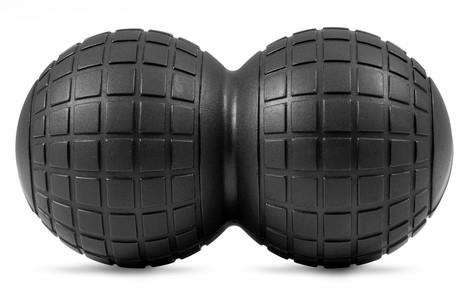 Hop-Sport Dvojitá masážna loptička EVA čierna