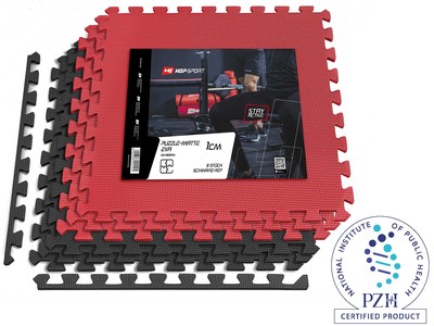 Hop-Sport Podložka puzzle EVA 1cm - 6 ks čierno/červená